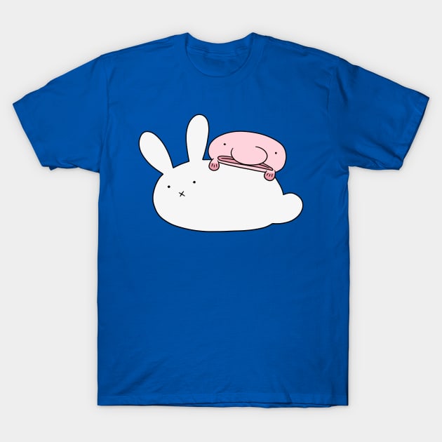 White Bunny and Blobfish T-Shirt by saradaboru